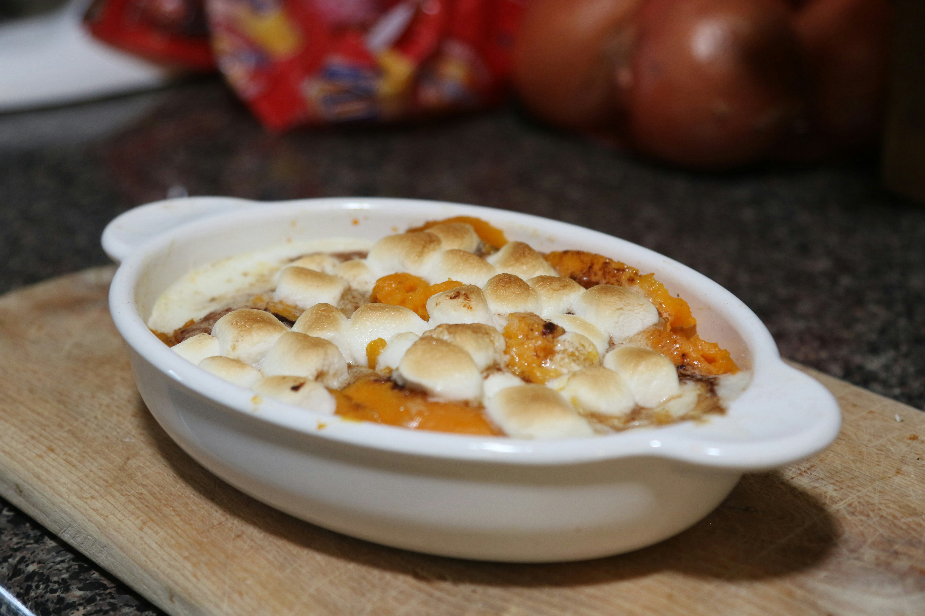 Marshmallow-Pecan Sweet Potato Casserole