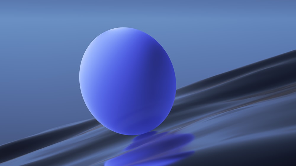a blue object floating on top of a body of water