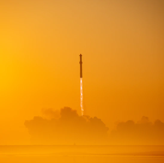 A stunning rocket launch captured with vibrant colors and dynamic angles.