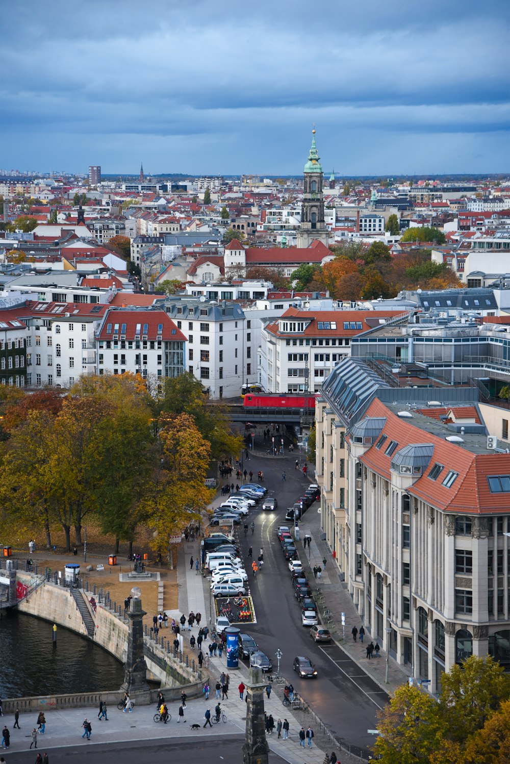 a view of a city from a high point of view