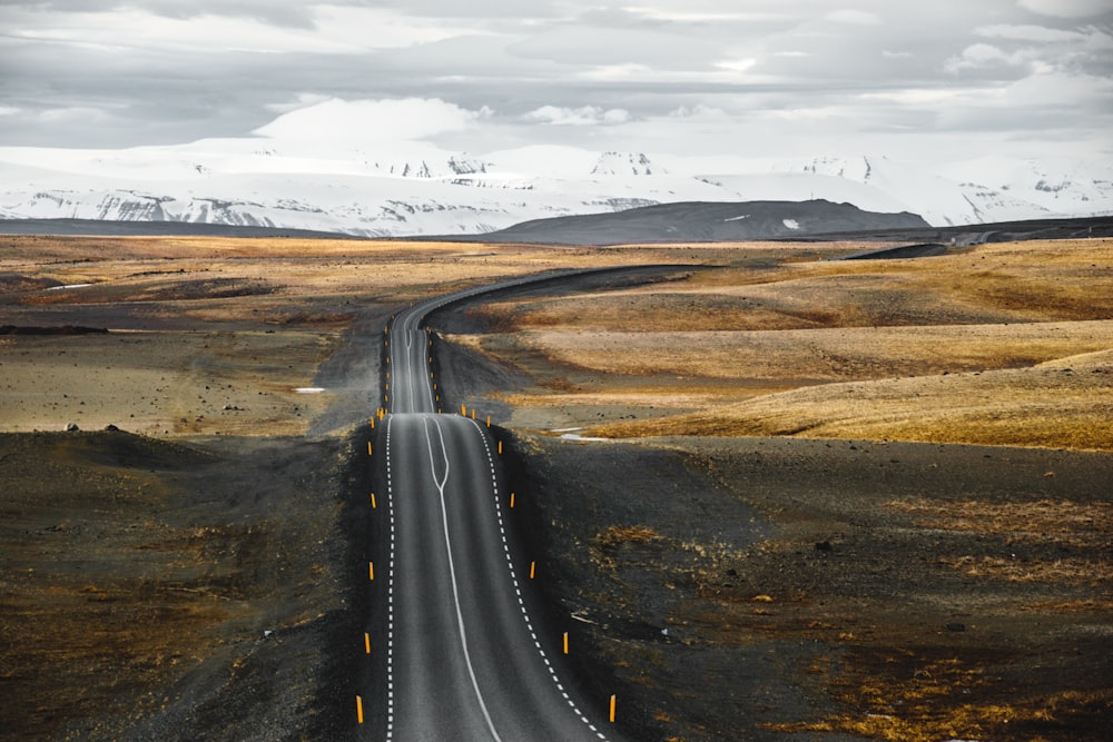 a long straight road in the middle of nowhere