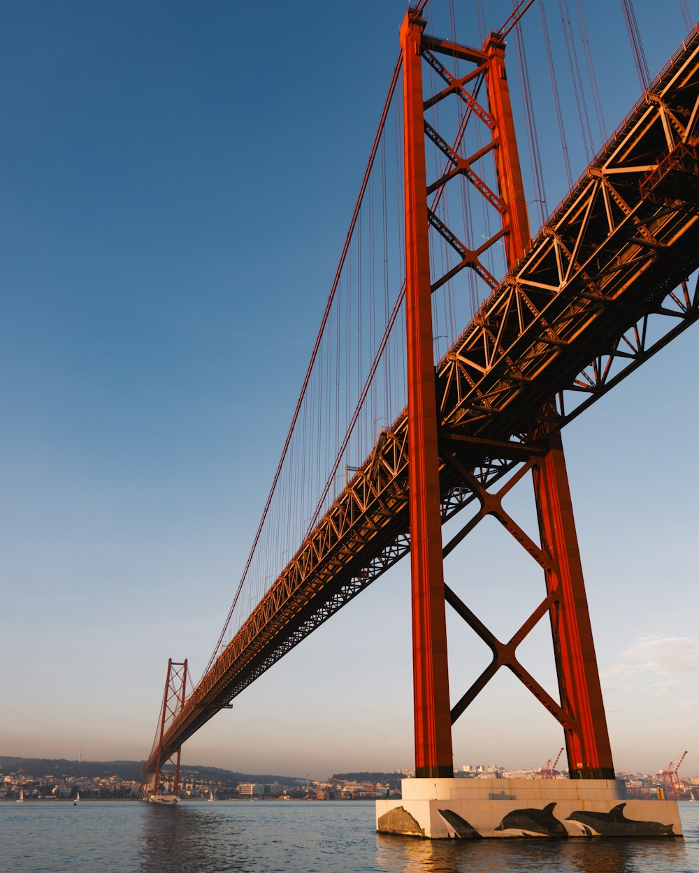 a large bridge spanning over a large body of water