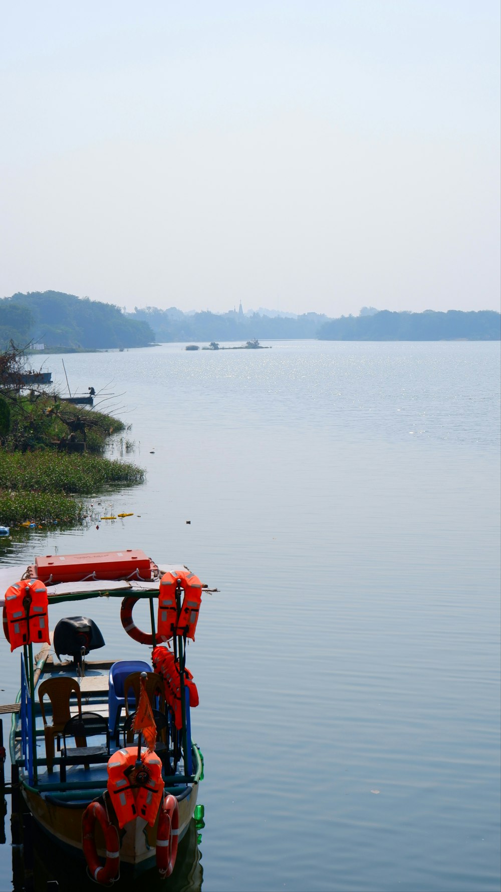 a boat that is sitting in the water