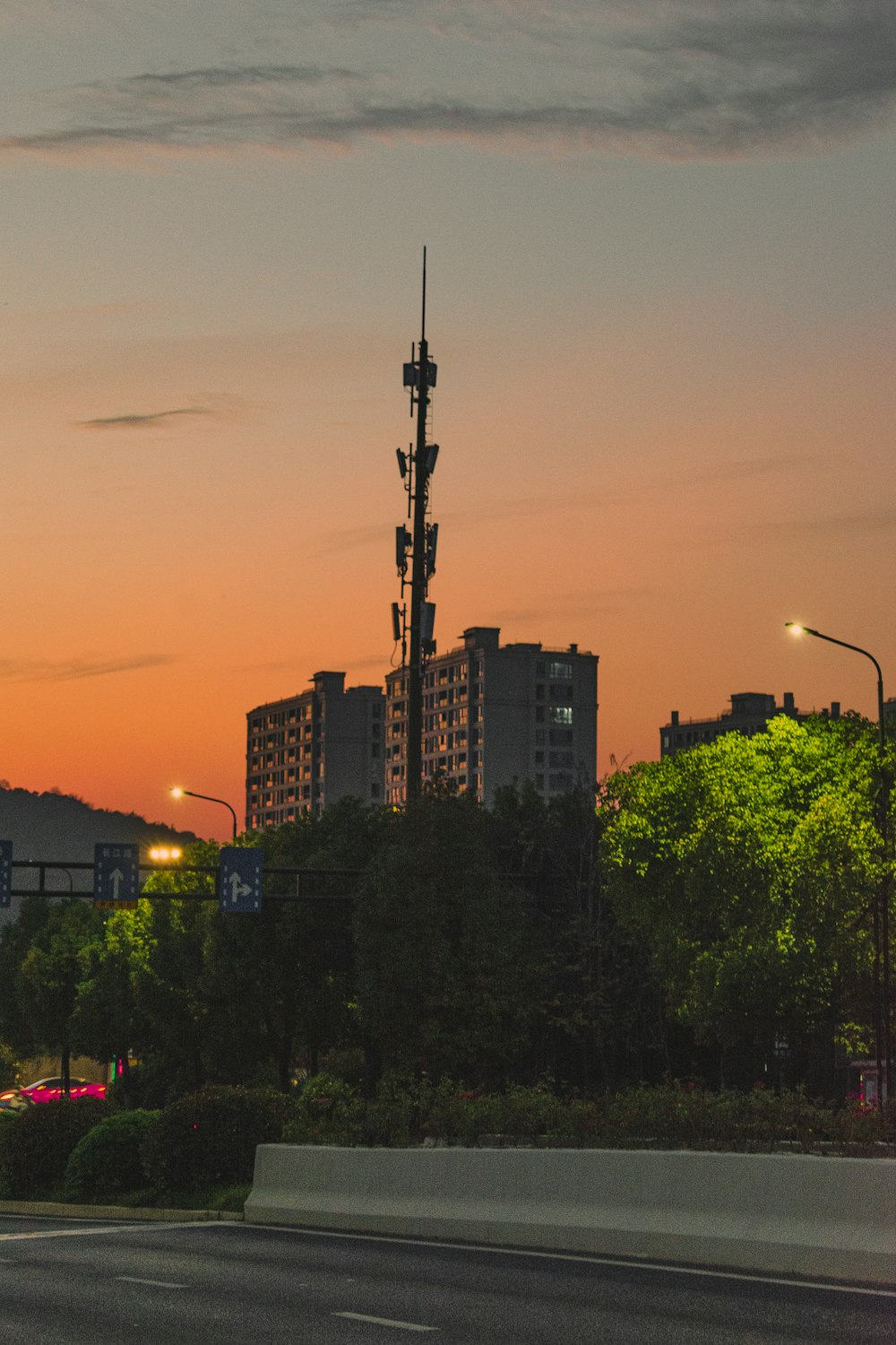 a very tall tower with a lot of lights on top of it