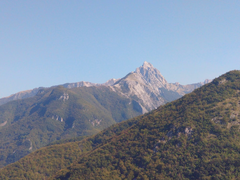 a view of a mountain range from a distance