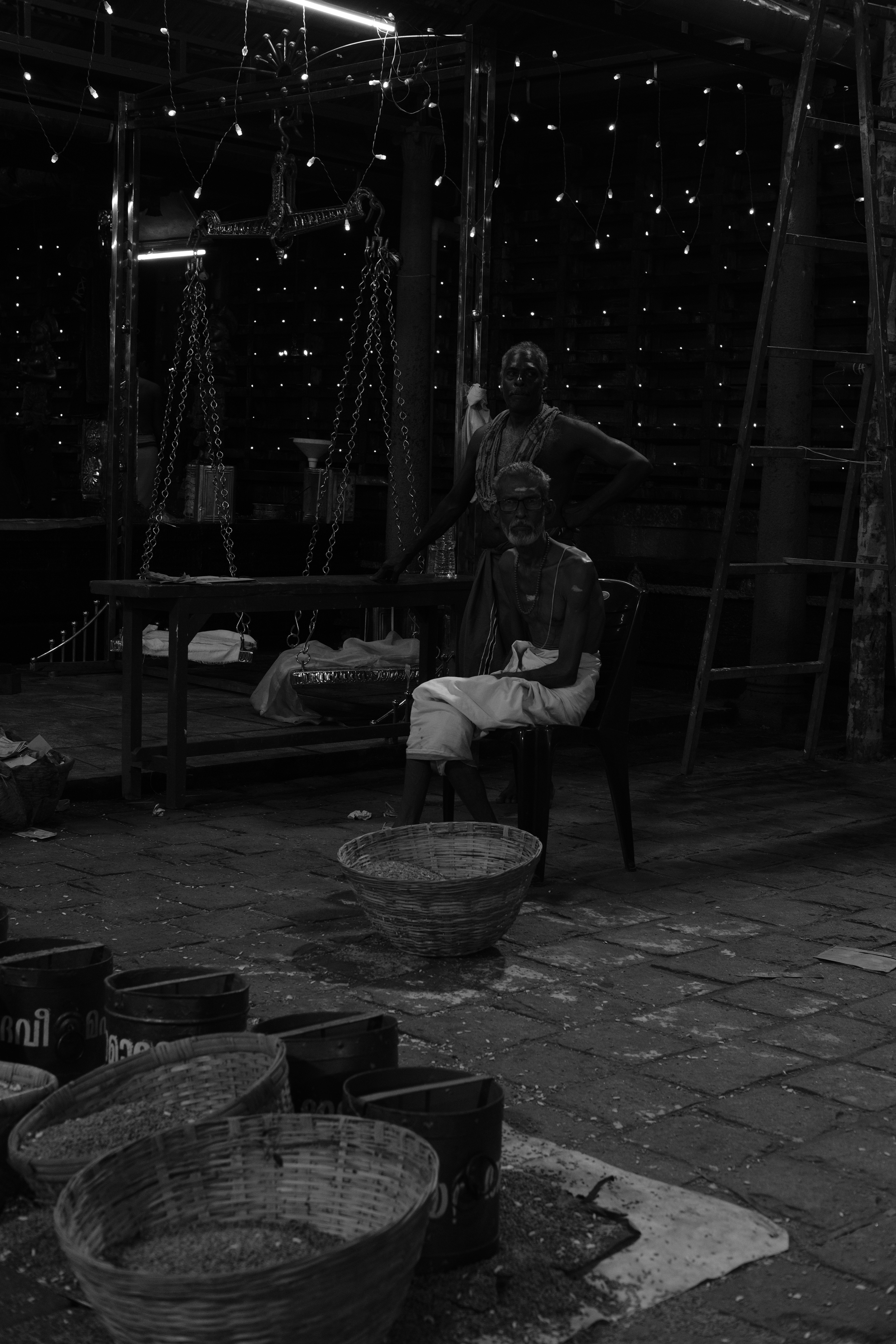 a person sitting on a chair in a room