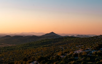 A serene landscape of the Aravalli hills surrounding Jaipur.