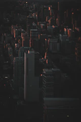 Illustration of a city skyline at twilight featured in Henry Wow's second book.