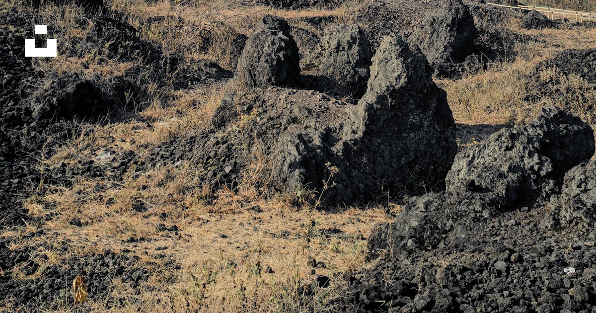 A field with rocks and a mountain in the background photo – Free Nature ...