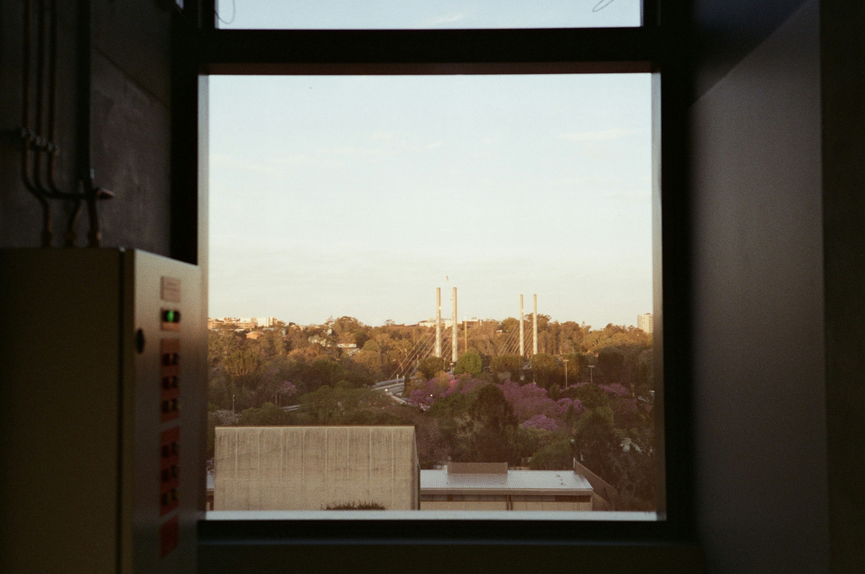 a view of a city from a window