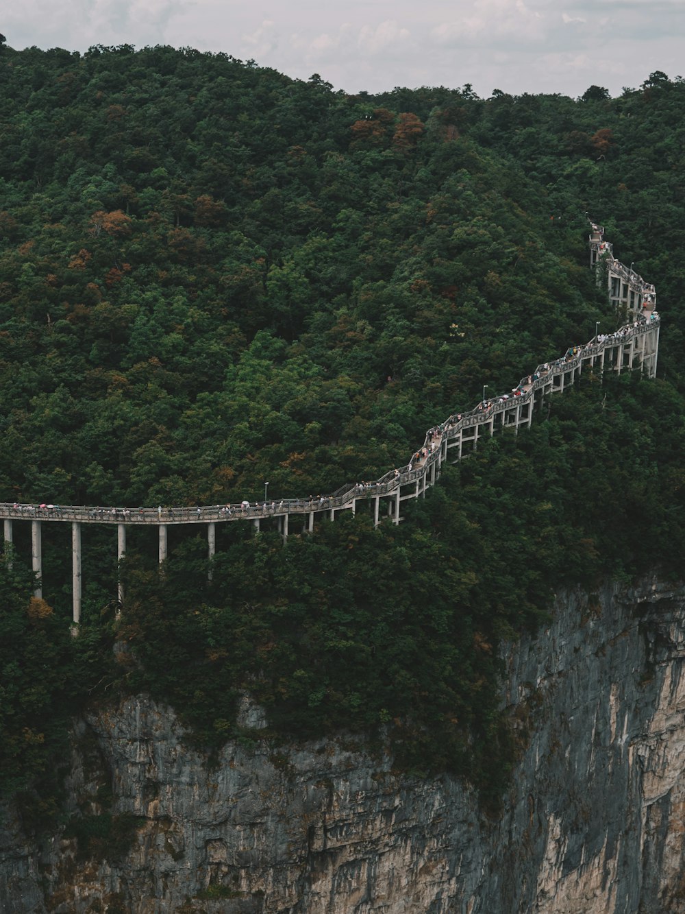 a long bridge over a large body of water