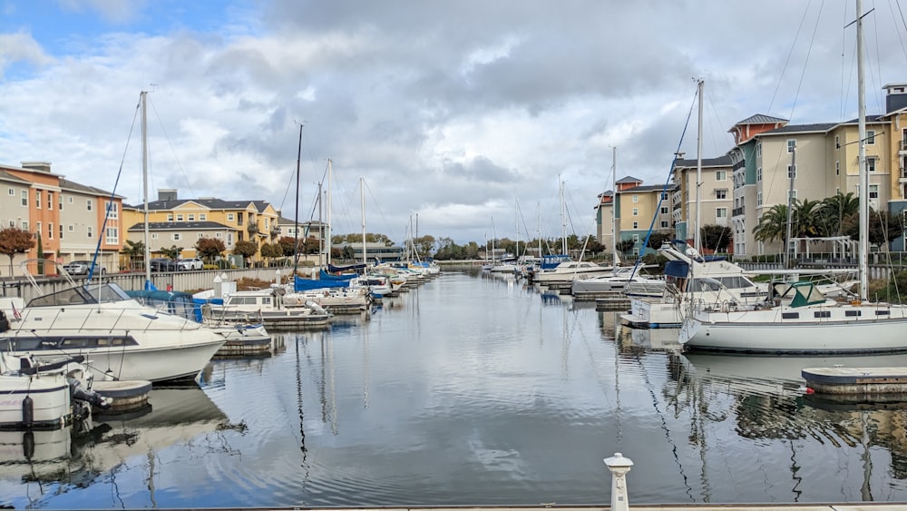 a harbor filled with lots of white boats