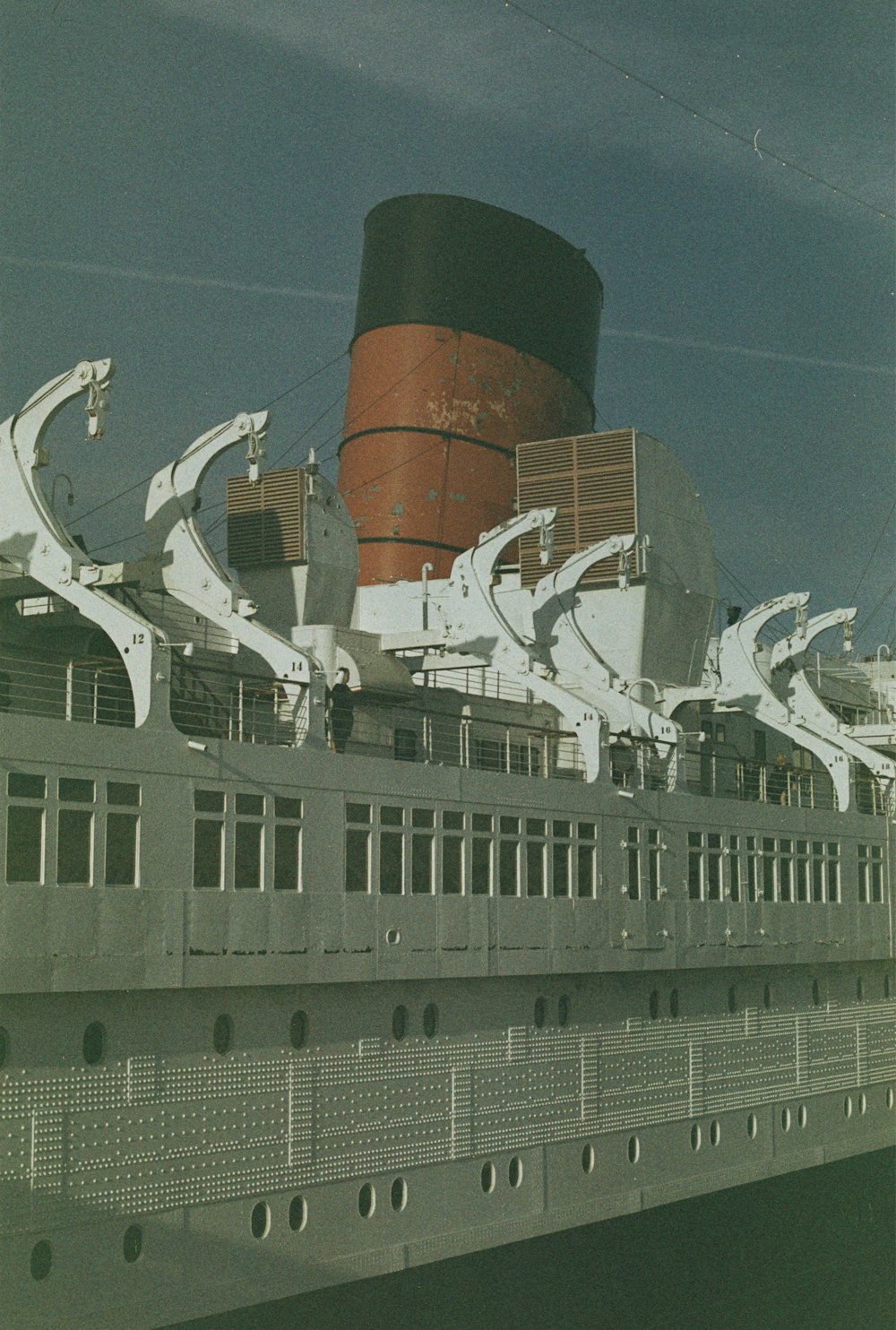 a large ship with a large tower on top of it