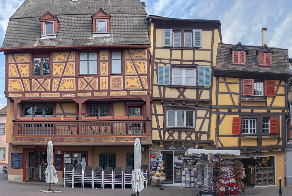 a row of buildings sitting next to each other