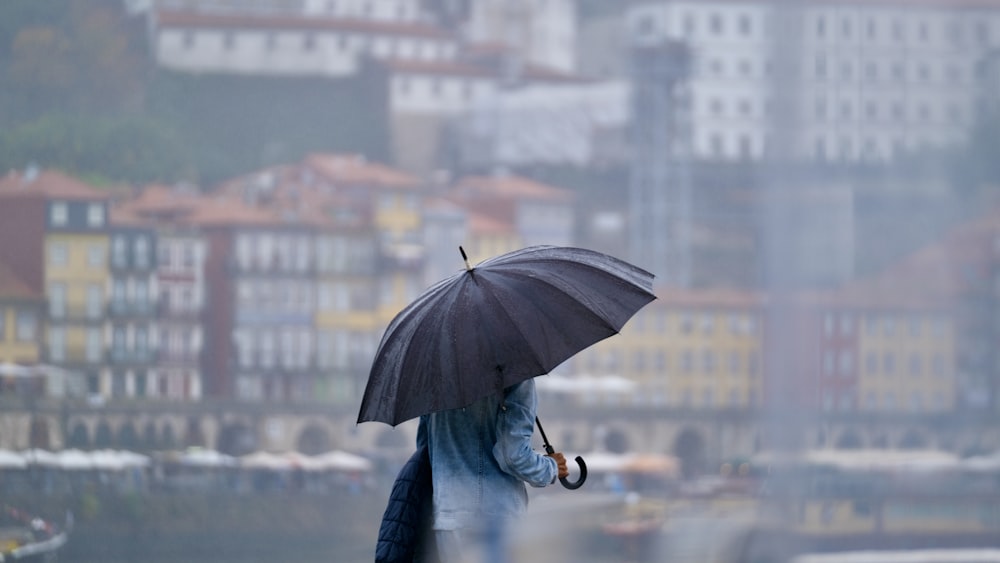 a person walking with an umbrella in the rain