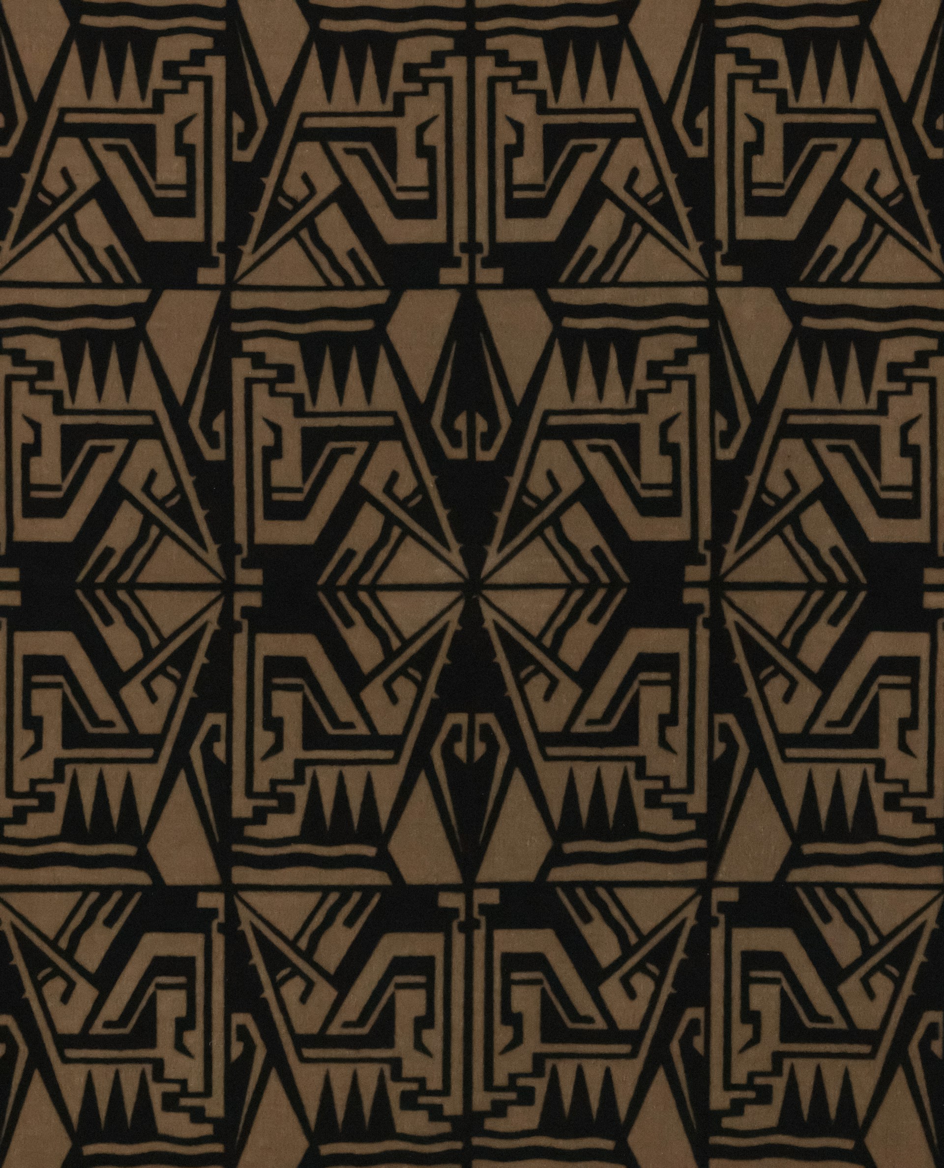 a brown and black pattern with a black background
