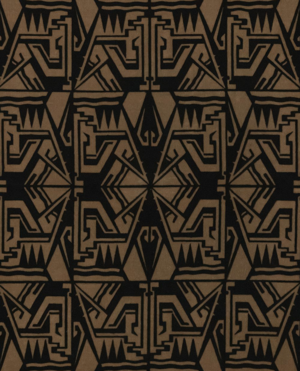 a brown and black pattern with a black background