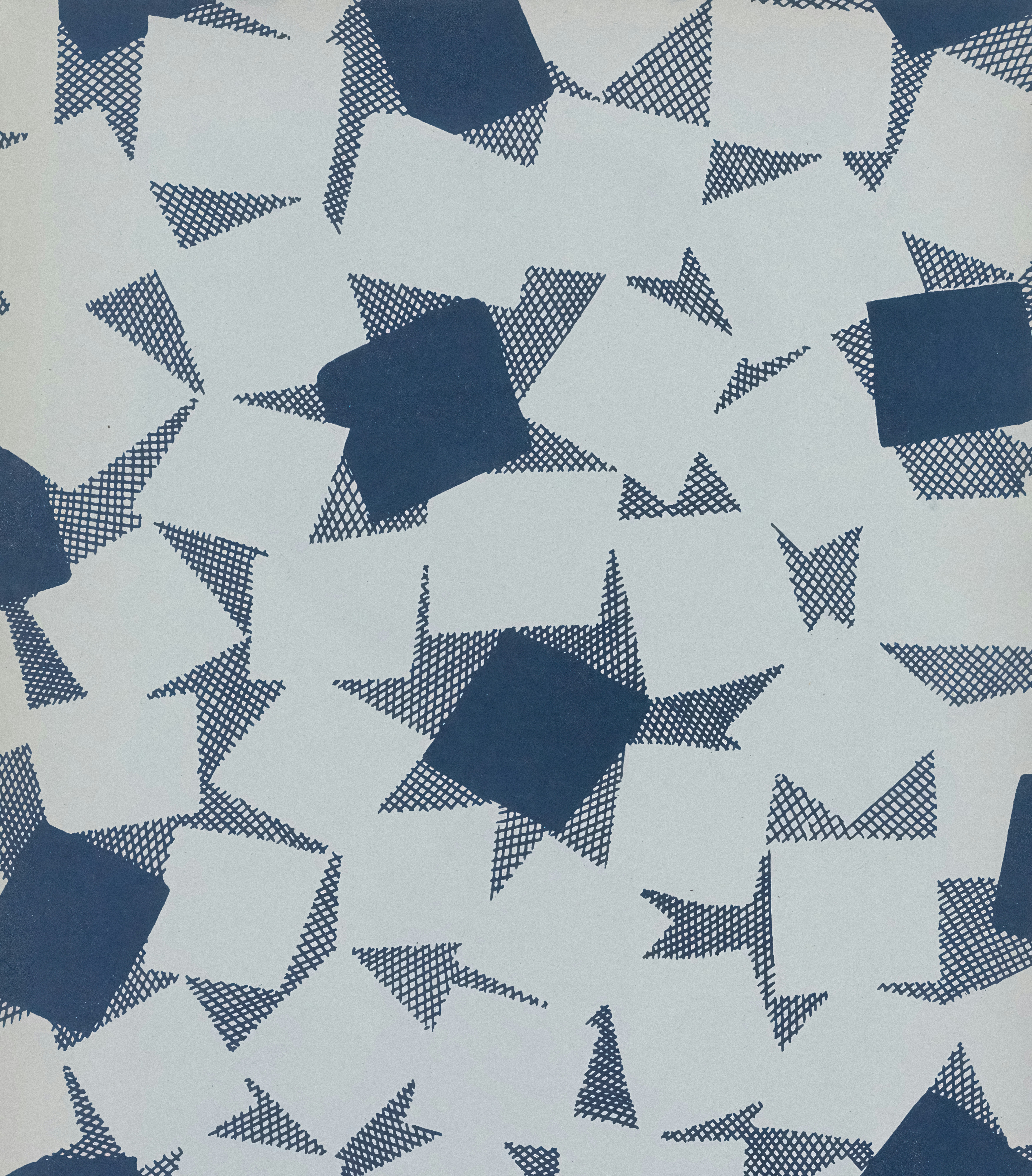 A blue and white pattern of stars on a white background photo – Free ...