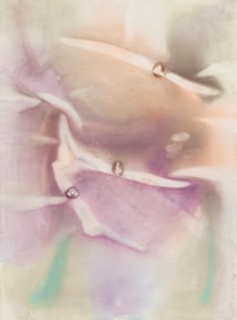 The image features soft, abstract shapes and gentle gradients of pastel colors blending into each other, creating a dreamy and ethereal quality. The composition has a smooth, flowing structure, suggesting an organic, fluid movement.