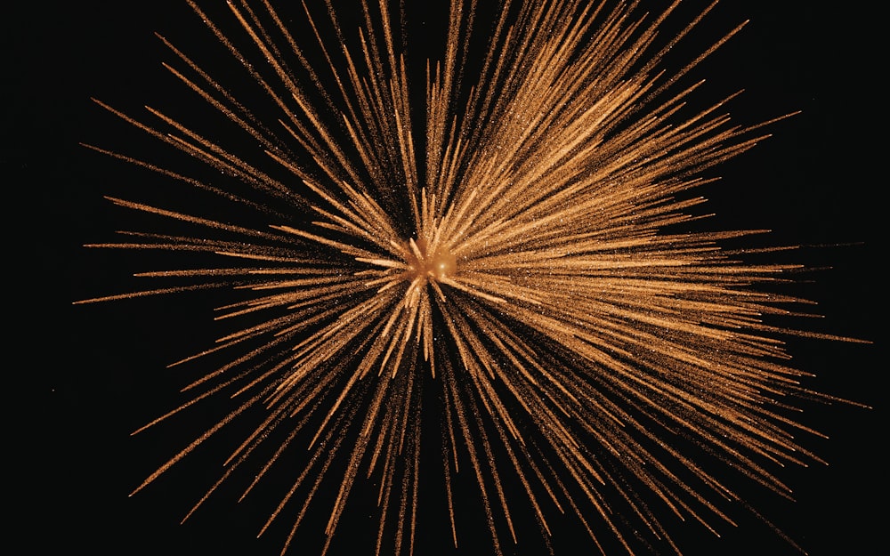 a close up of a fireworks in the sky