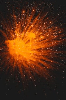 A vibrant explosion effect created in post-production, captured on screen.