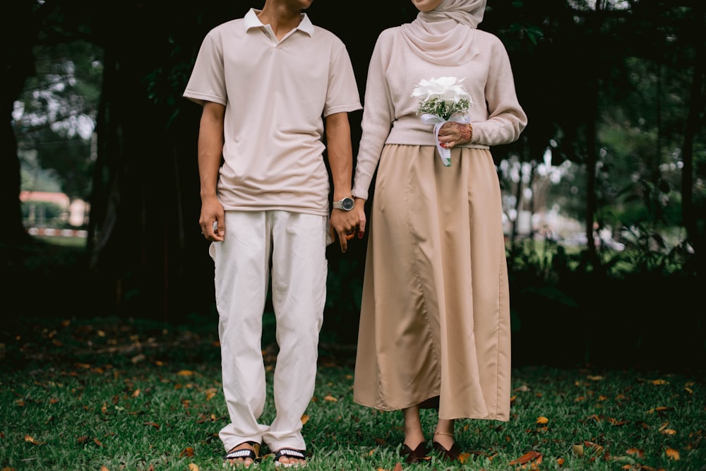 a man and a woman standing next to each other