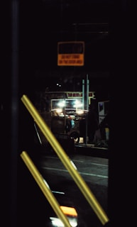 Evening scene of the food cart with warm lights and happy customers enjoying their meals