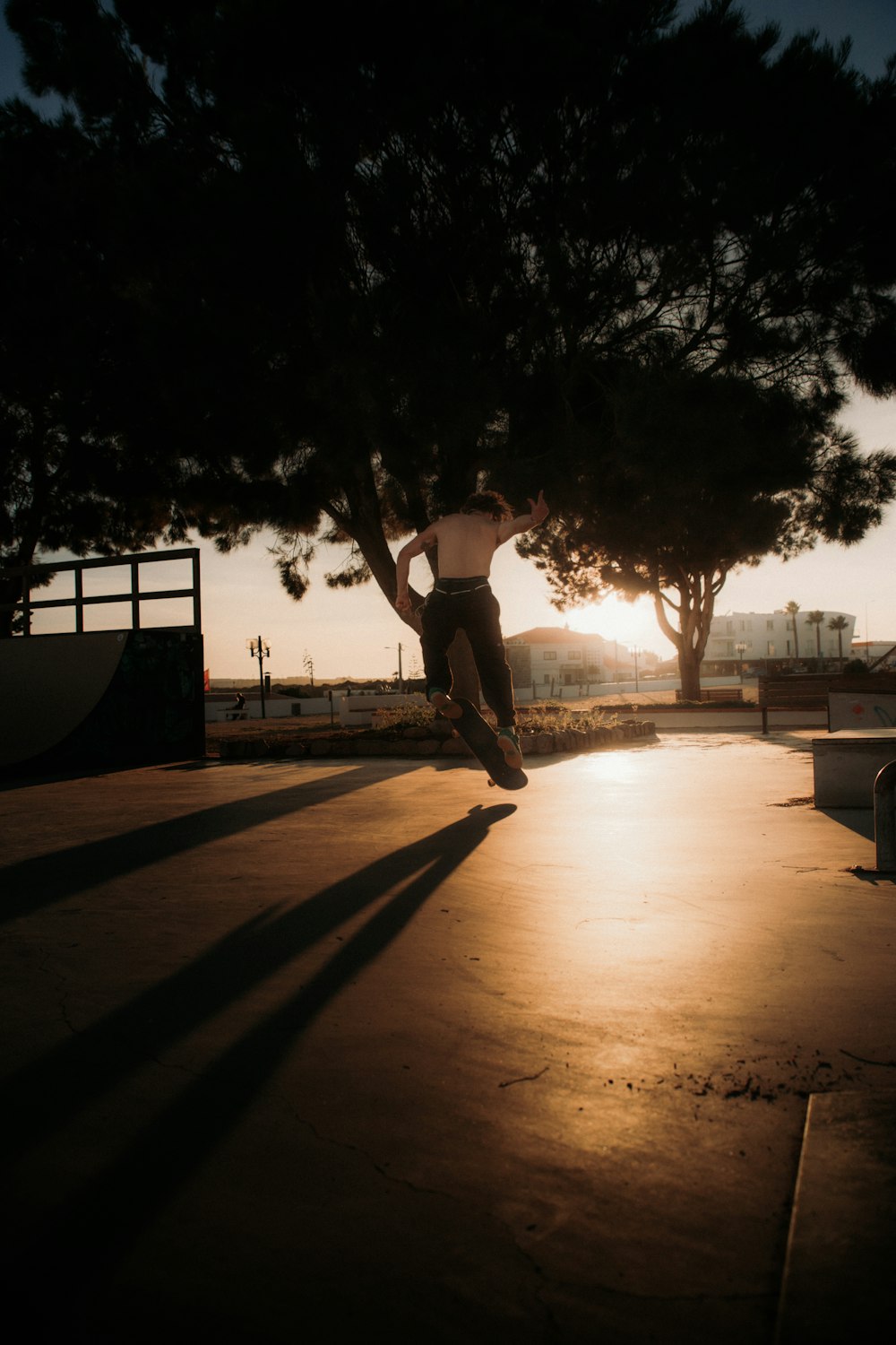 a man riding a skateboard down the side of a ramp