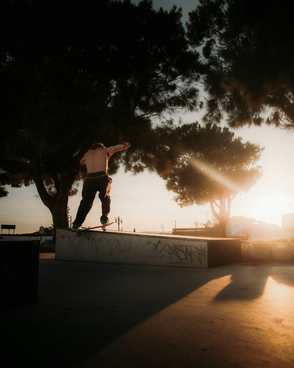 a man riding a skateboard down the side of a ramp