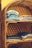 Tightly stacked folded clothes in various colors are neatly arranged on a two-tiered rattan shelf. The bamboo structure features a curved top and lattice design on the sides and back, set against a yellow wall.