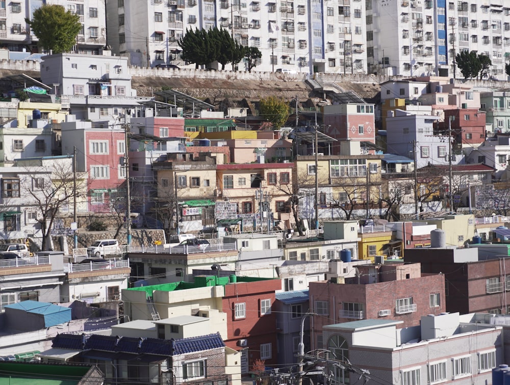 a view of a city with lots of buildings