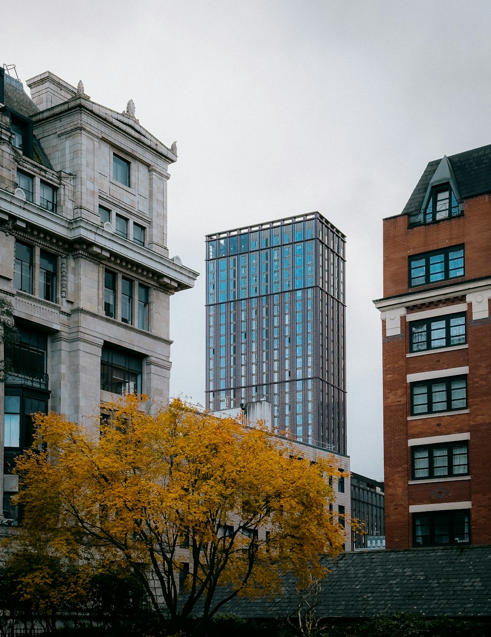 Un par de edificios altos sentados uno al lado del otro