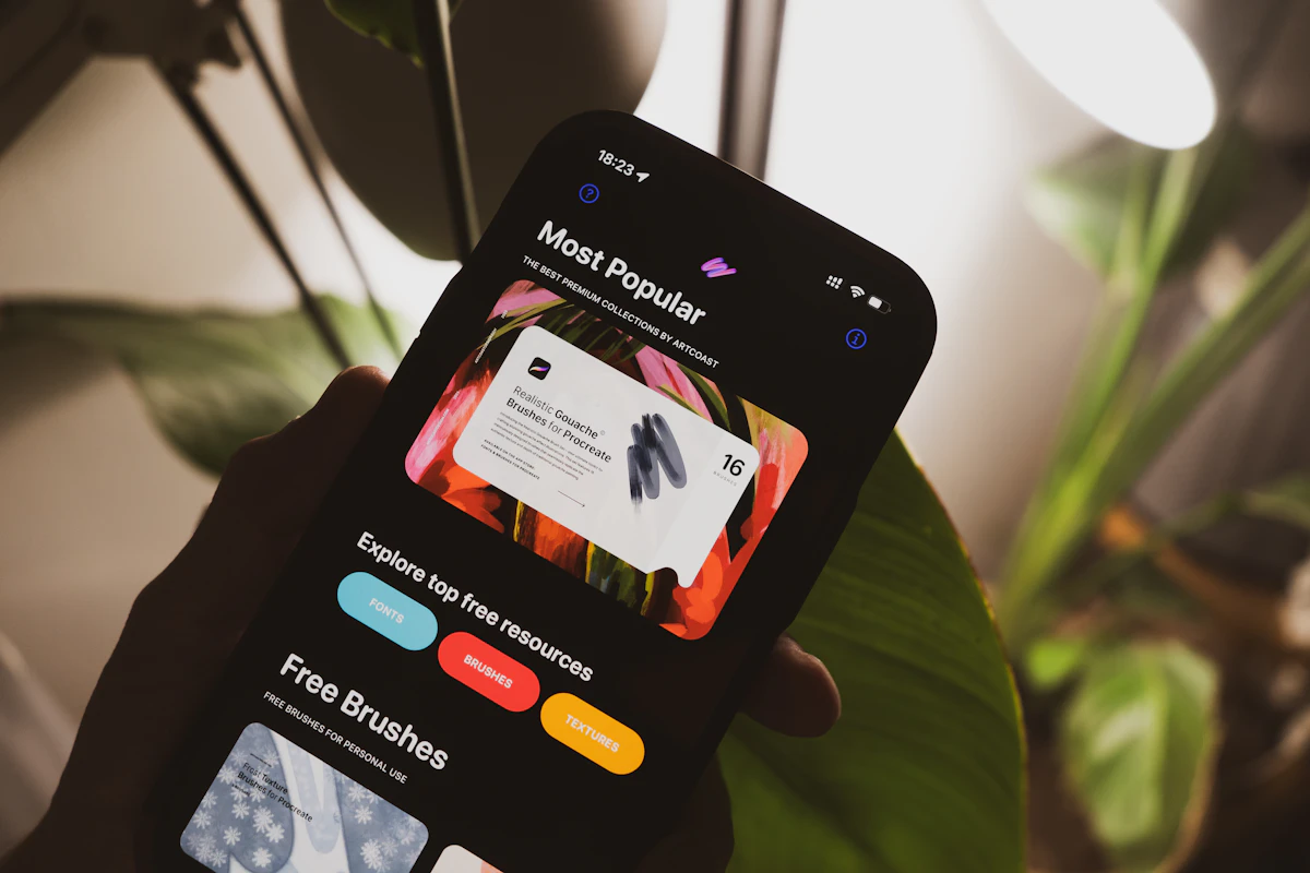 Person viewing a responsive website on a smartphone