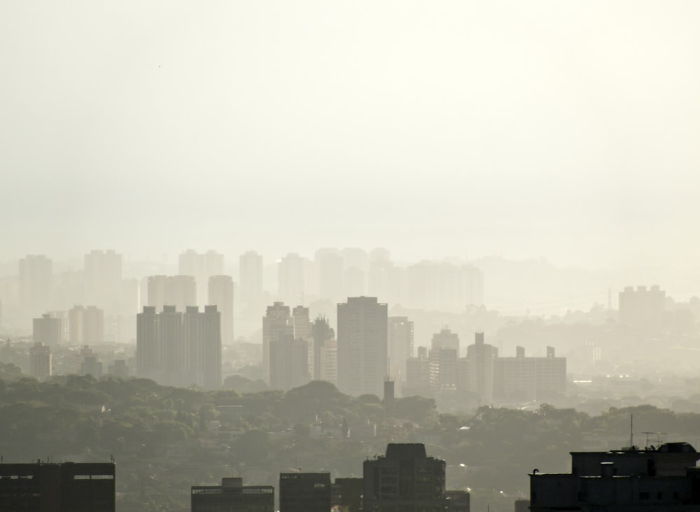 a view of a city from a tall building