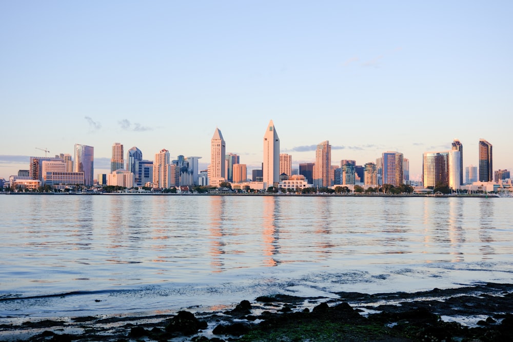 a view of a city from across the water