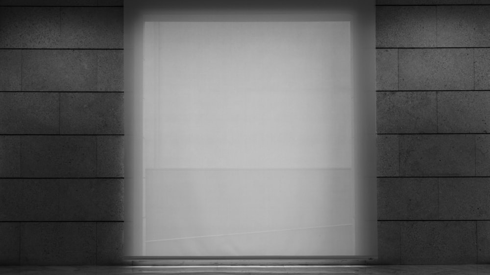 a black and white photo of an empty room