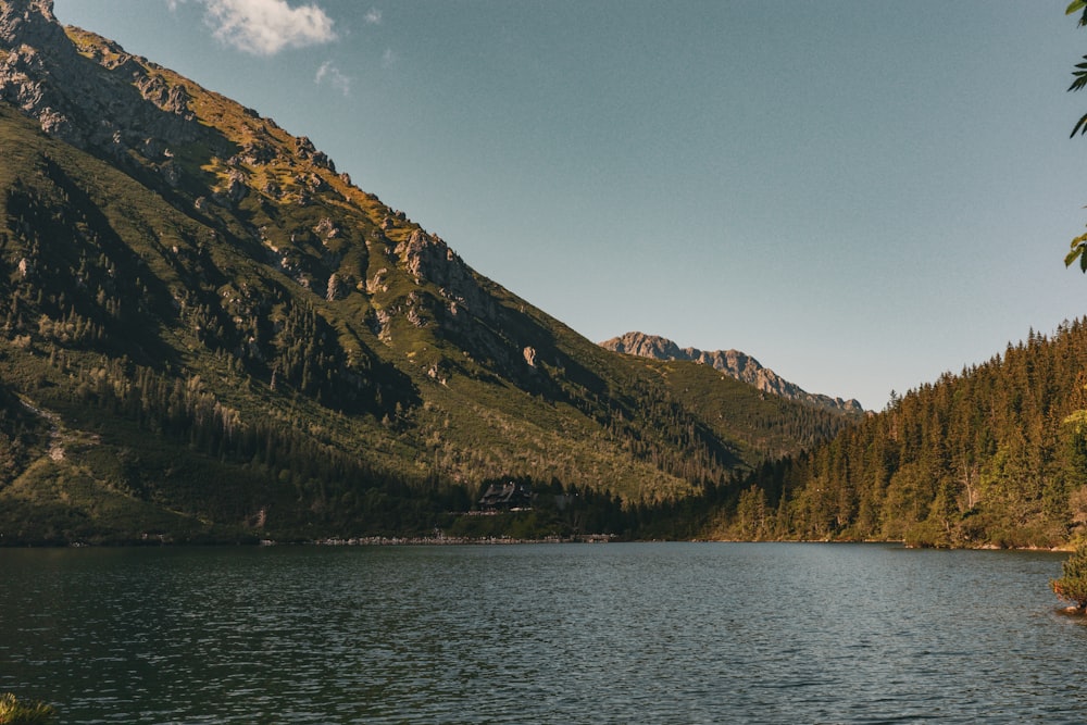 a large body of water surrounded by mountains