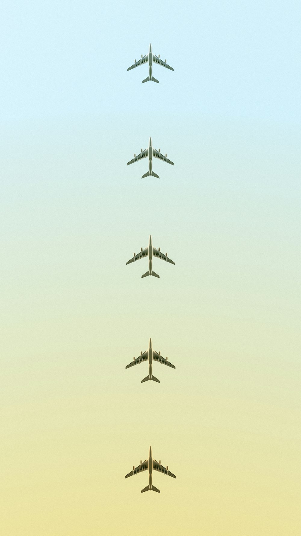 um grupo de aviões voando no céu