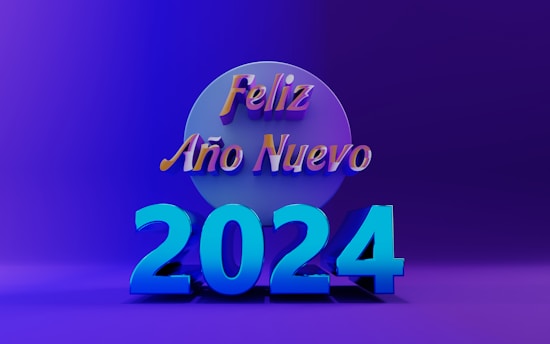 a purple and blue background with the words feliz aro nuevo