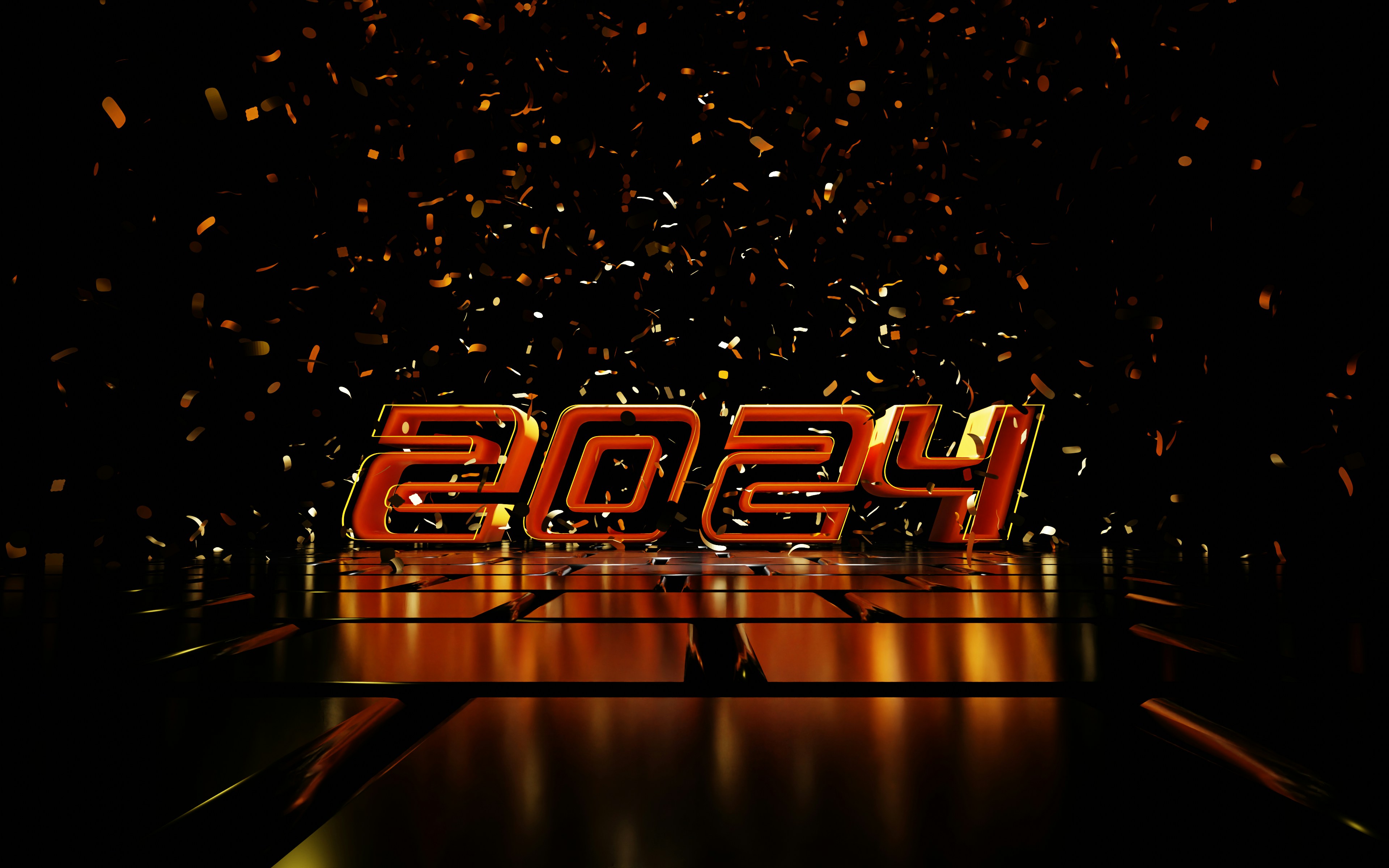 a number of letters with confetti in the background