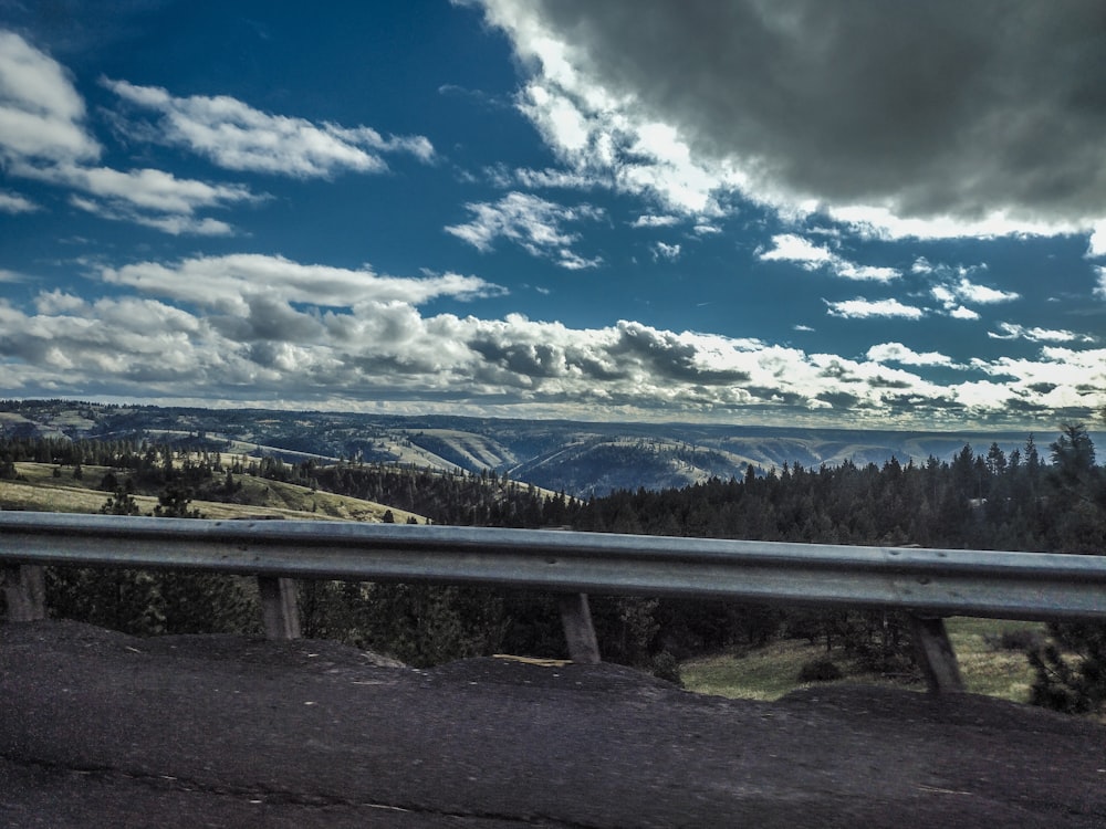 a view of the mountains from a highway