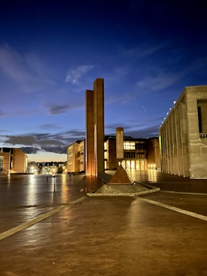 Architectural render showcasing the exterior design of Gorriti Plaza at sunset