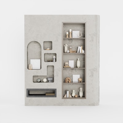 A modern shelf design made from high-quality plaster.