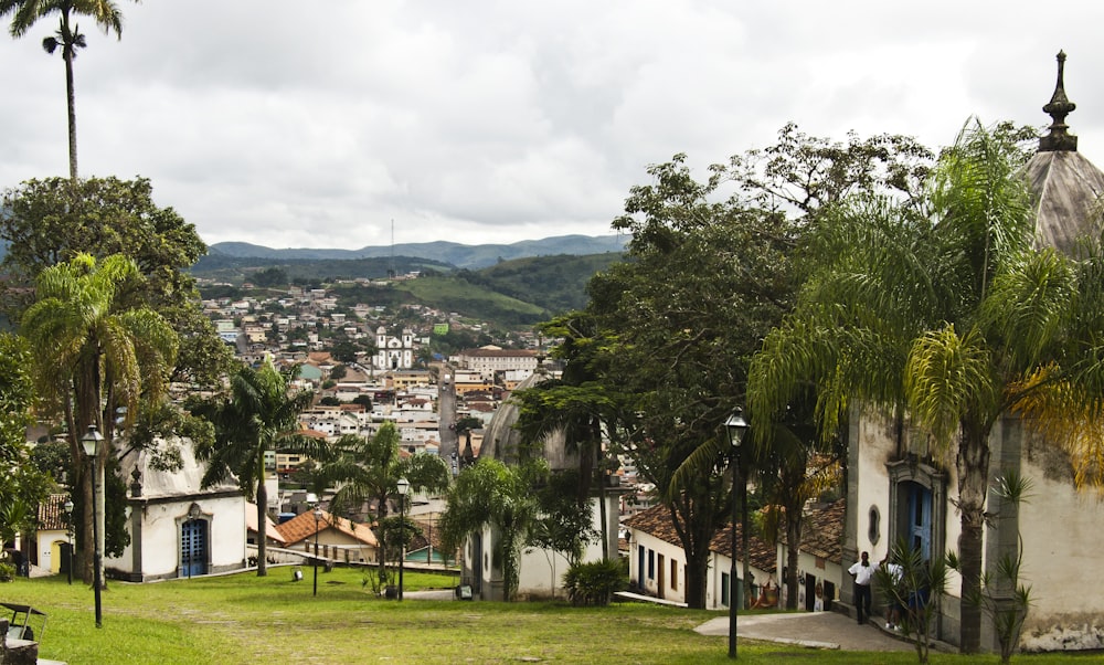 a view of a city from a hill