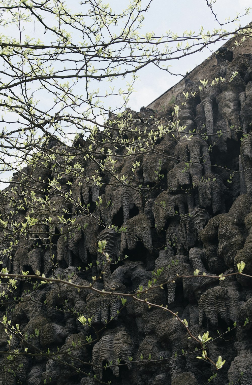 a large pile of tires stacked on top of each other