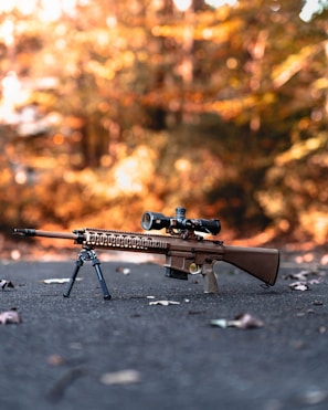 A high-quality thermal scope displayed in a natural hunting environment.
