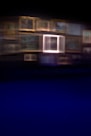 a blurry photo of a building at night