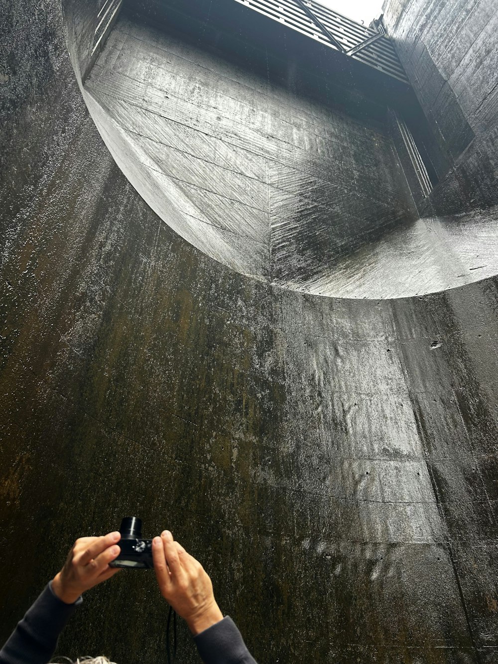 a person taking a picture of a sculpture