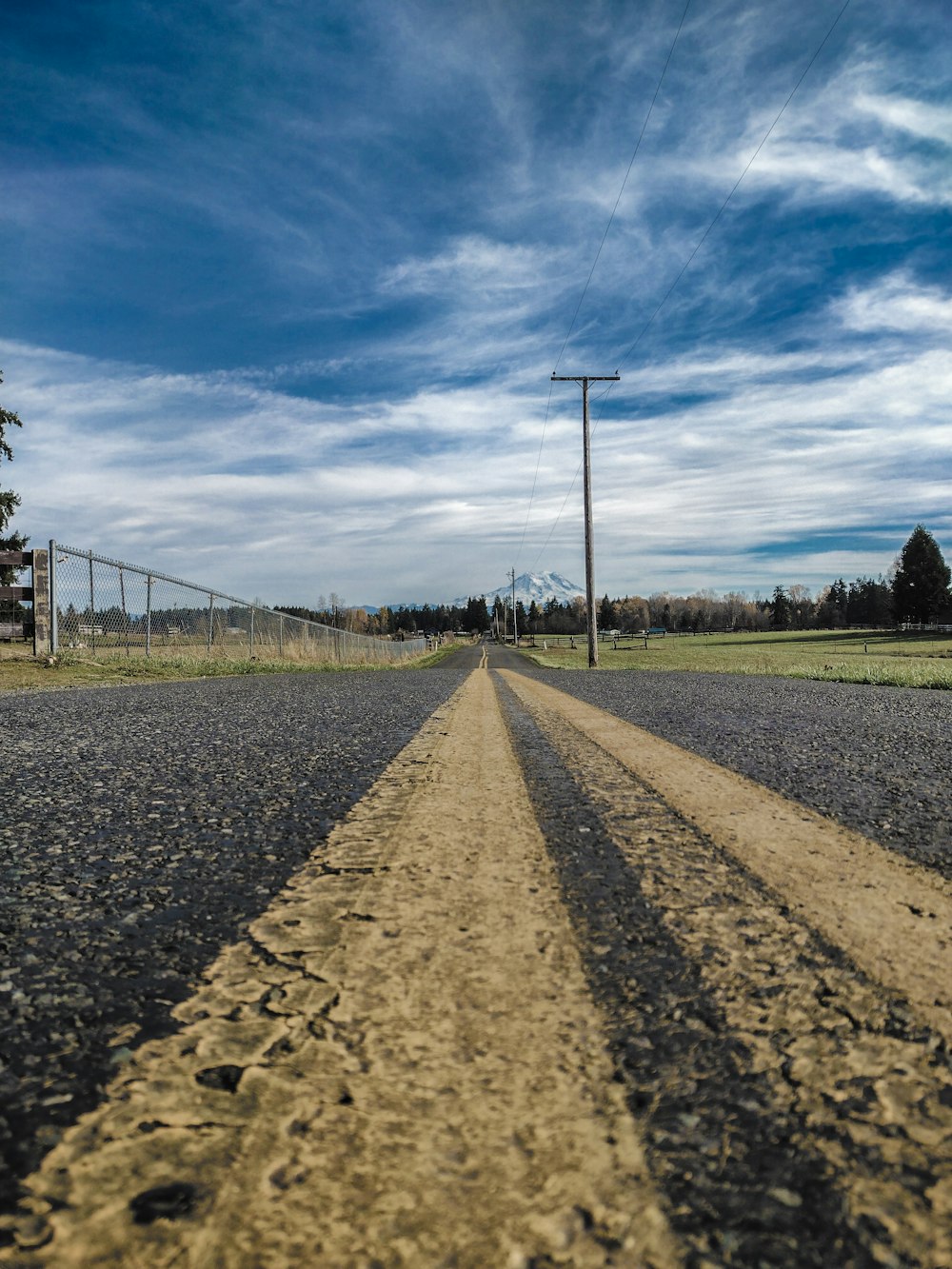 a road that has two lines painted on it