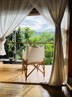 a chair sitting on top of a wooden floor